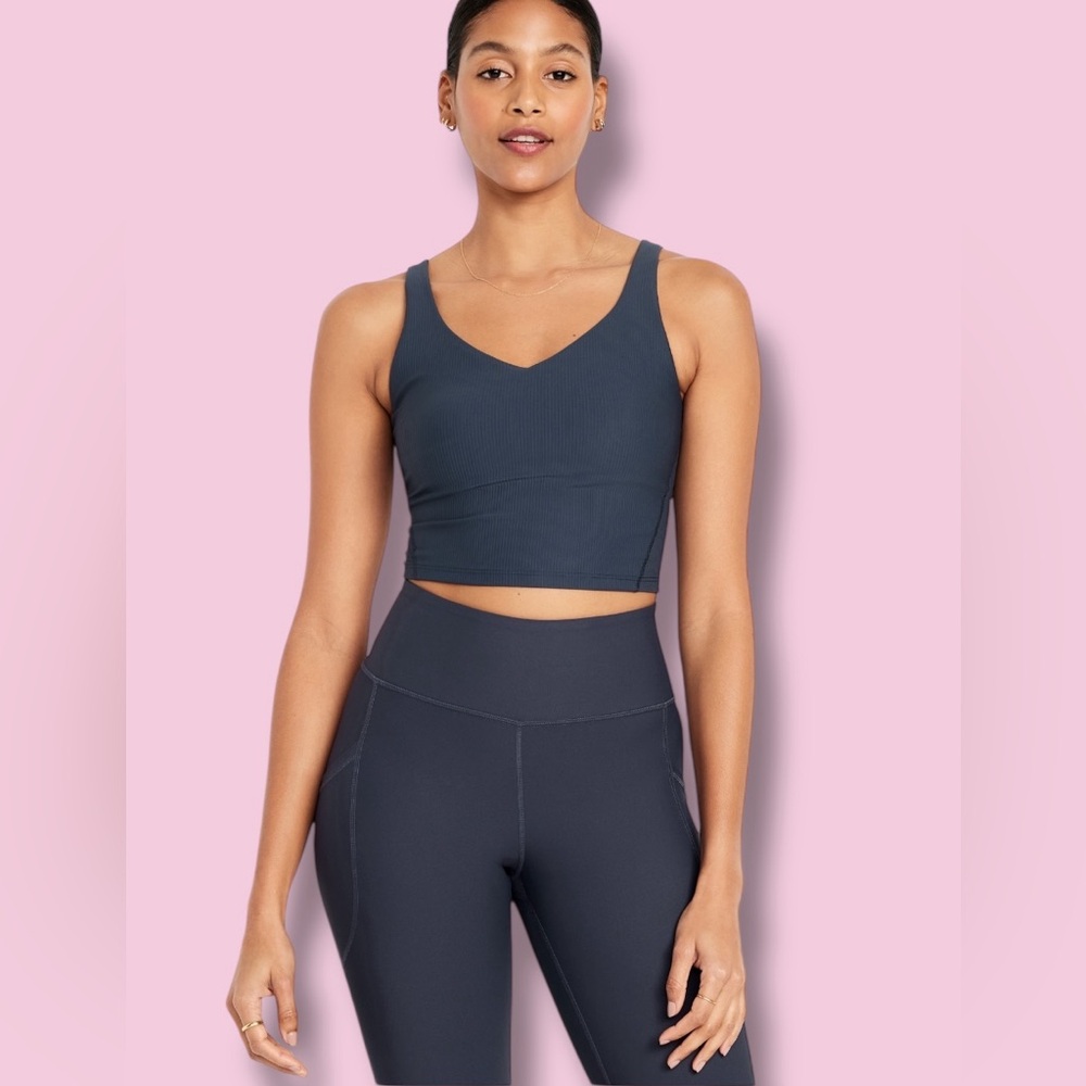 Old Navy Activewear Set In Ribbed Dusk Navy
